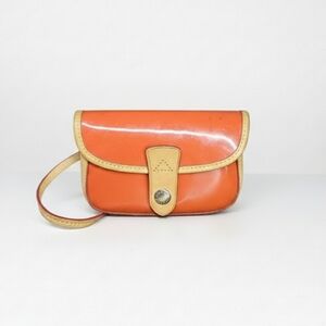 Dooney & Bourke 6x4x1" Wristlet Vintage Wallet Purse Patent Leather Orange Snap